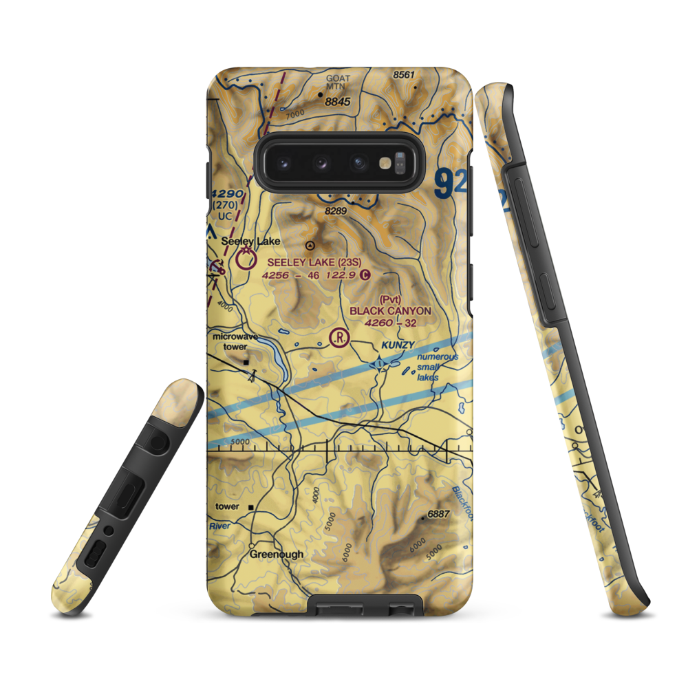 Black Canyon Ranch Airport (MT39) VFR Sectional Samsung Phone Case Samsung Galaxy S10 Plus model shown