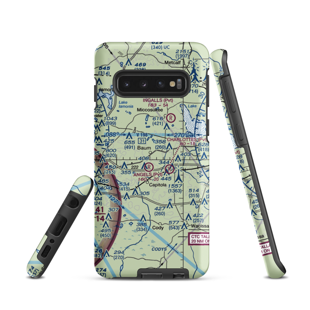 Black Creek Pass Airport (FA25) VFR Sectional Samsung Phone Case Samsung Galaxy S10 model shown