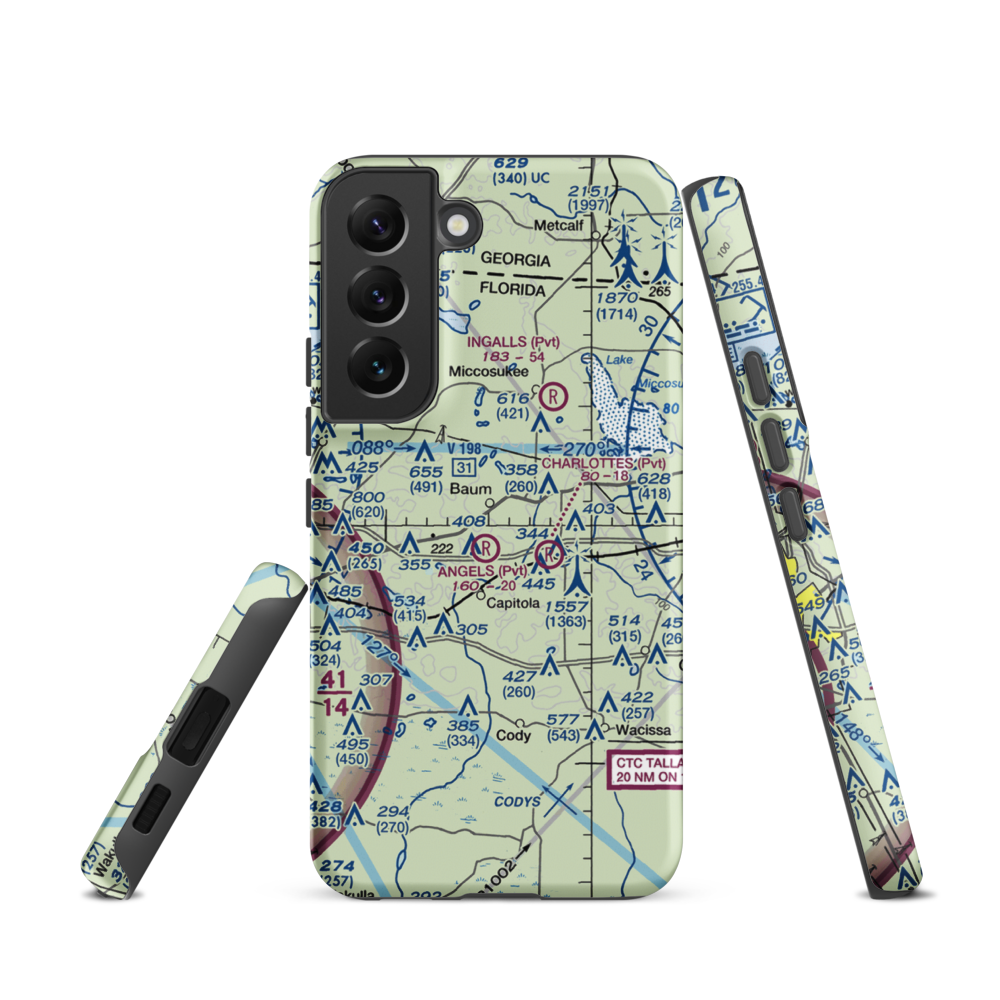 Black Creek Pass Airport (FA25) VFR Sectional Samsung Phone Case Samsung Galaxy S22 model shown