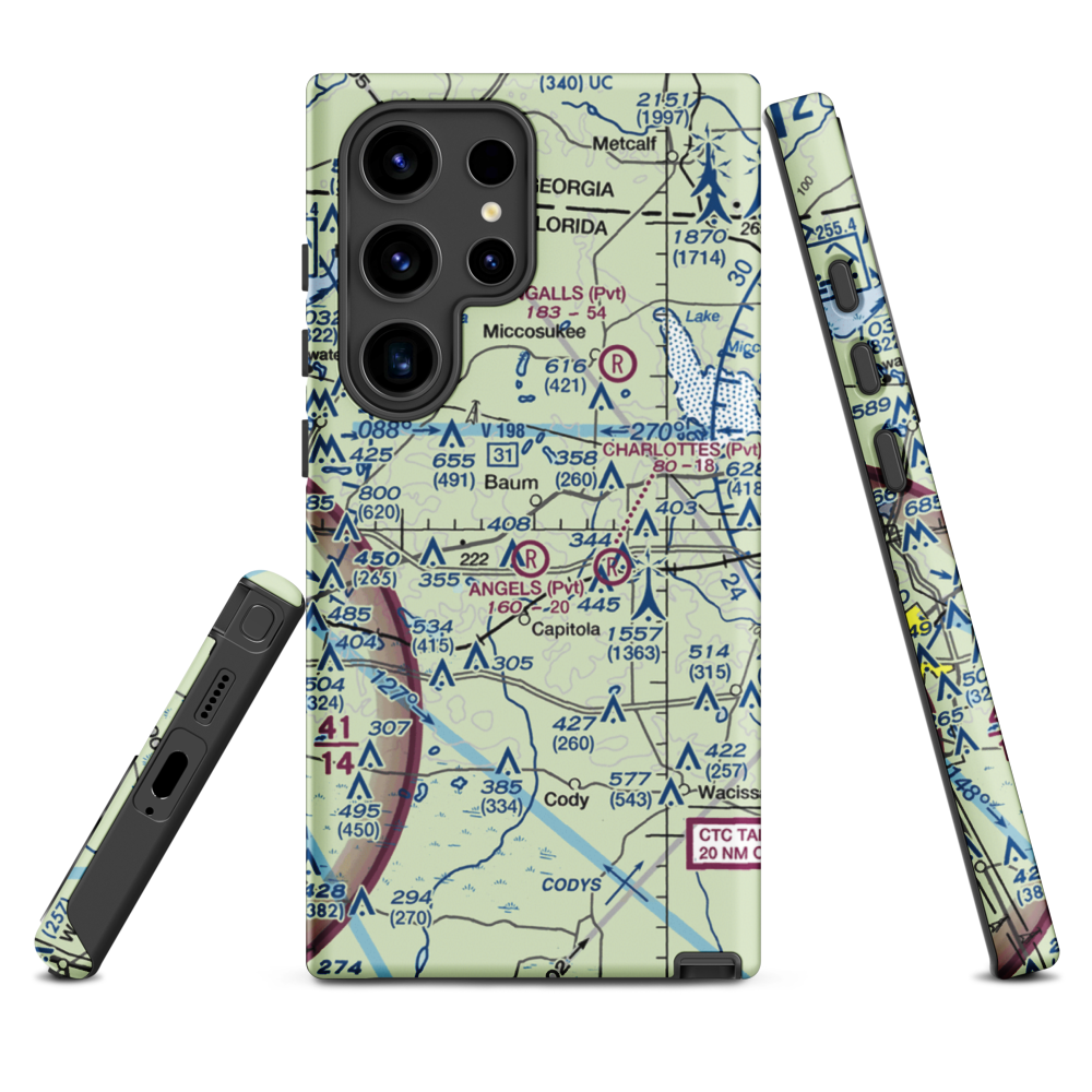Black Creek Pass Airport (FA25) VFR Sectional Samsung Phone Case Samsung Galaxy S24 Ultra model shown
