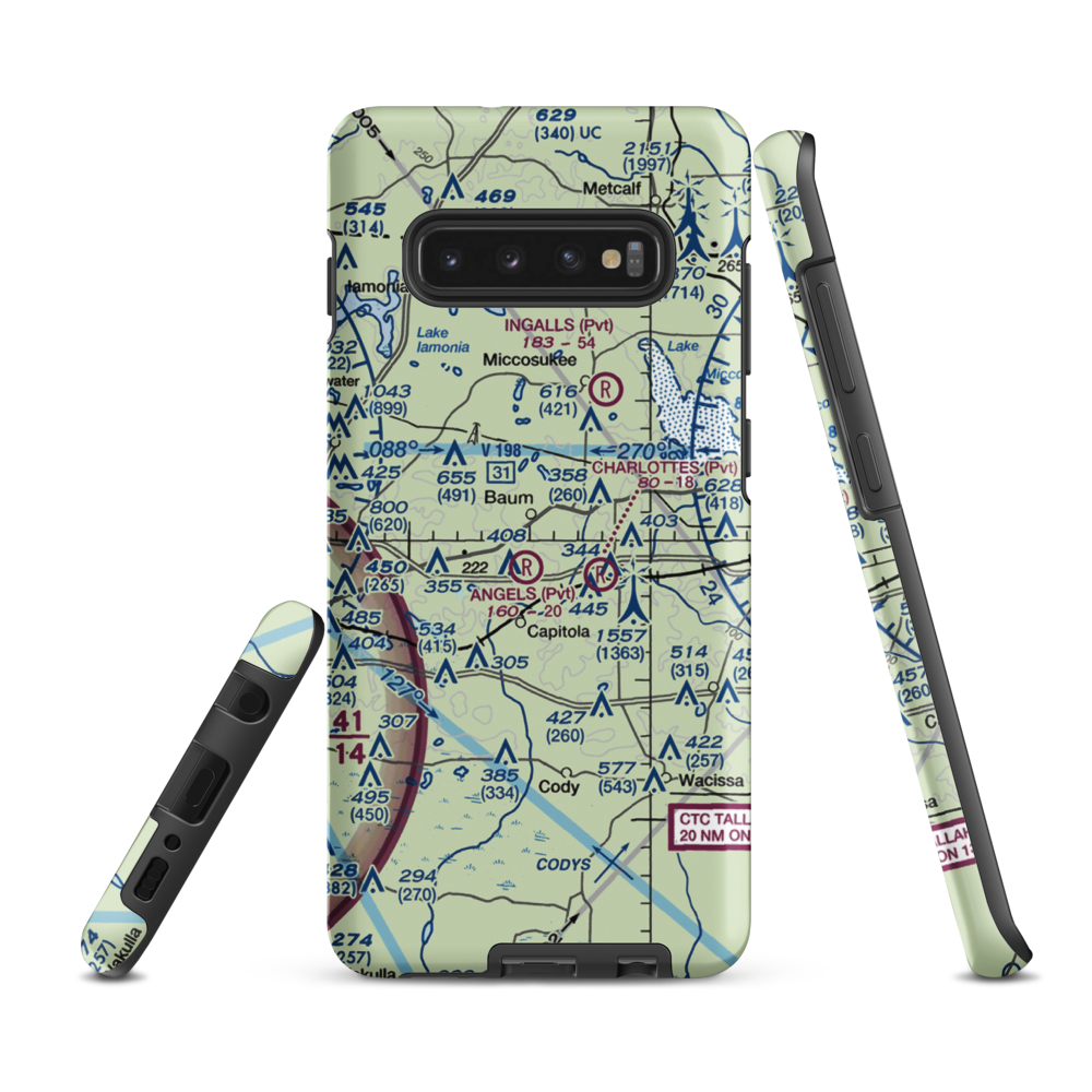 Black Creek Pass Airport (FA25) VFR Sectional Samsung Phone Case Samsung Galaxy S10 Plus model shown