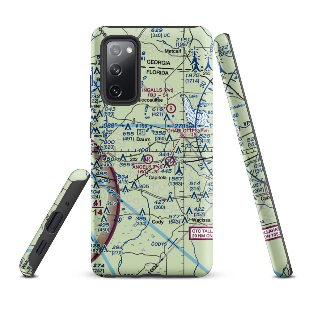 Black Creek Pass Airport (FA25) VFR Sectional Samsung Phone Case Samsung Galaxy S20 FE model shown