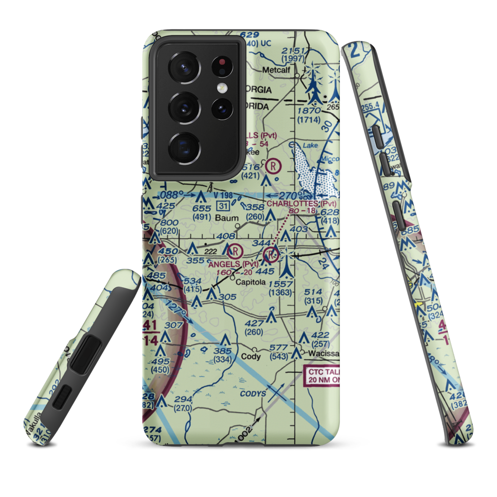 Black Creek Pass Airport (FA25) VFR Sectional Samsung Phone Case Samsung Galaxy S21 Ultra model shown