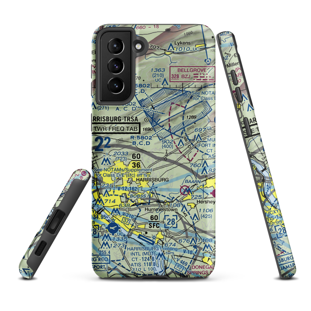 Black Landing Field (PA44) VFR Sectional Samsung Phone Case Samsung Galaxy S21 FE model shown