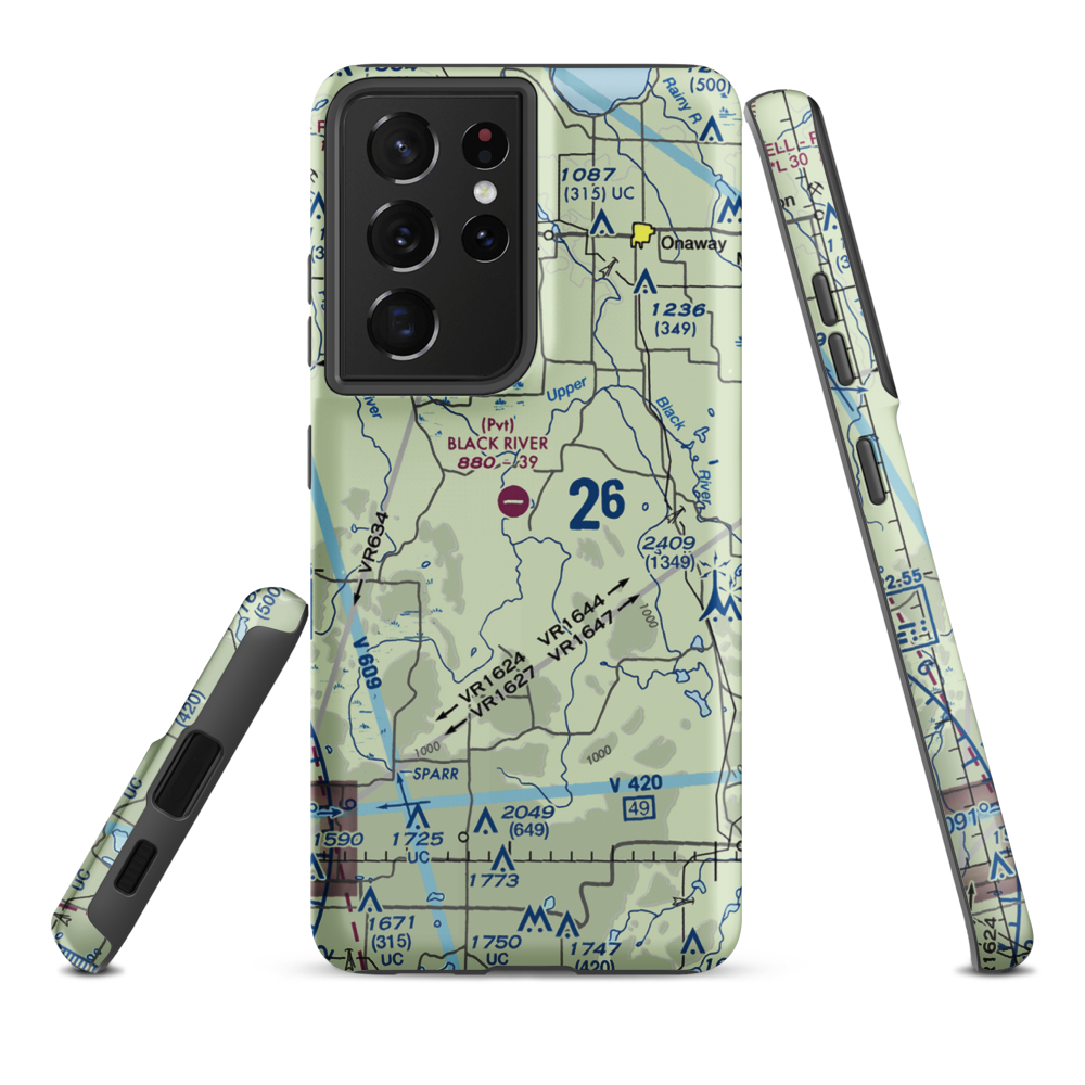Black River Ranch Airport (1MI3) VFR Sectional Samsung Phone Case Samsung Galaxy S21 Ultra model shown