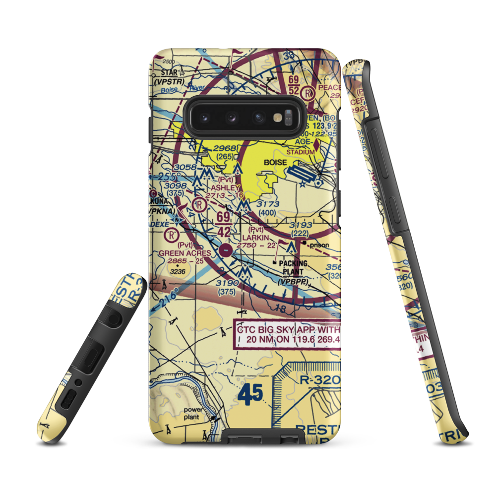 Black'S Airfield (41ID) VFR Sectional Samsung Phone Case Samsung Galaxy S10 Plus model shown