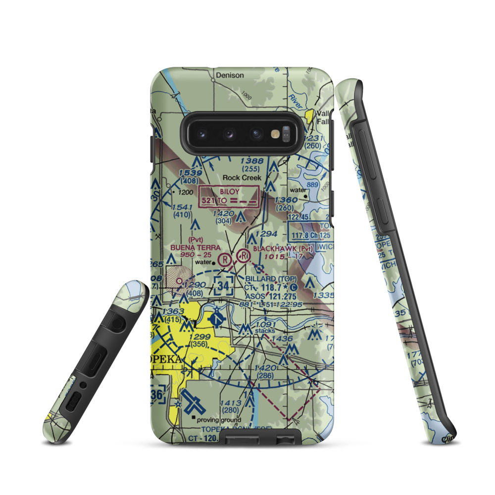 Blackhawk Airport (81KS) VFR Sectional Samsung Phone Case Samsung Galaxy S10 model shown
