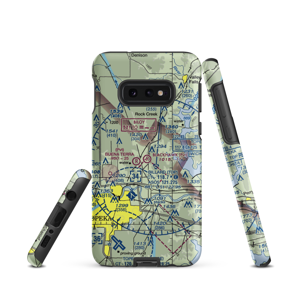 Blackhawk Airport (81KS) VFR Sectional Samsung Phone Case Samsung Galaxy S10e model shown