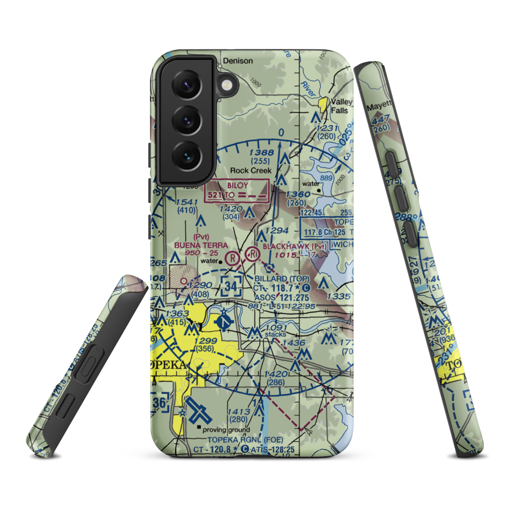 Blackhawk Airport (81KS) VFR Sectional Samsung Phone Case Samsung Galaxy S22 Plus model shown