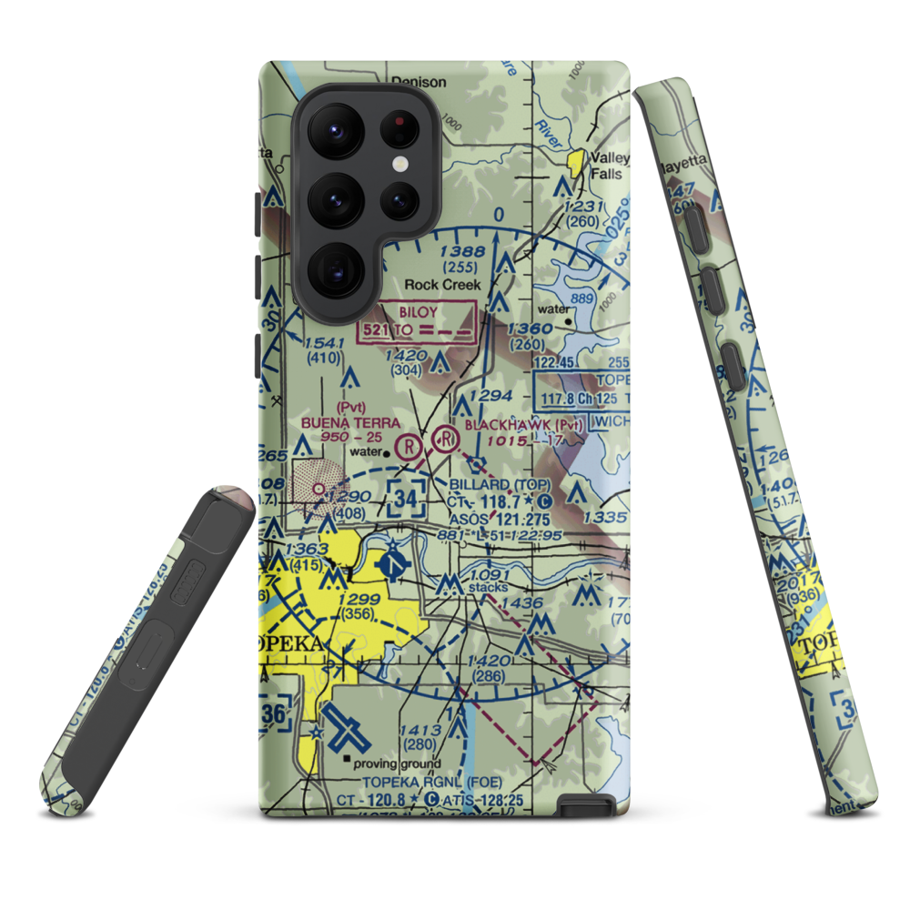 Blackhawk Airport (81KS) VFR Sectional Samsung Phone Case Samsung Galaxy S22 Ultra model shown