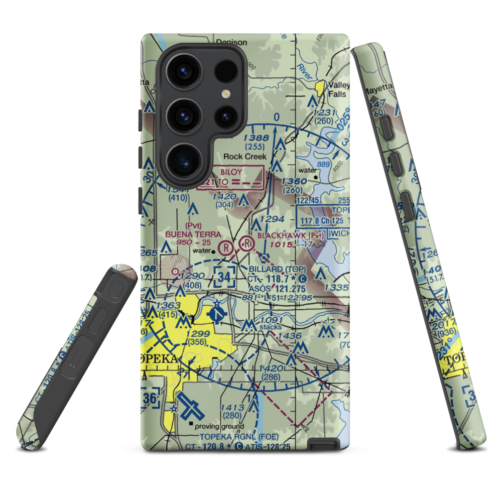 Blackhawk Airport (81KS) VFR Sectional Samsung Phone Case Samsung Galaxy S23 Ultra model shown
