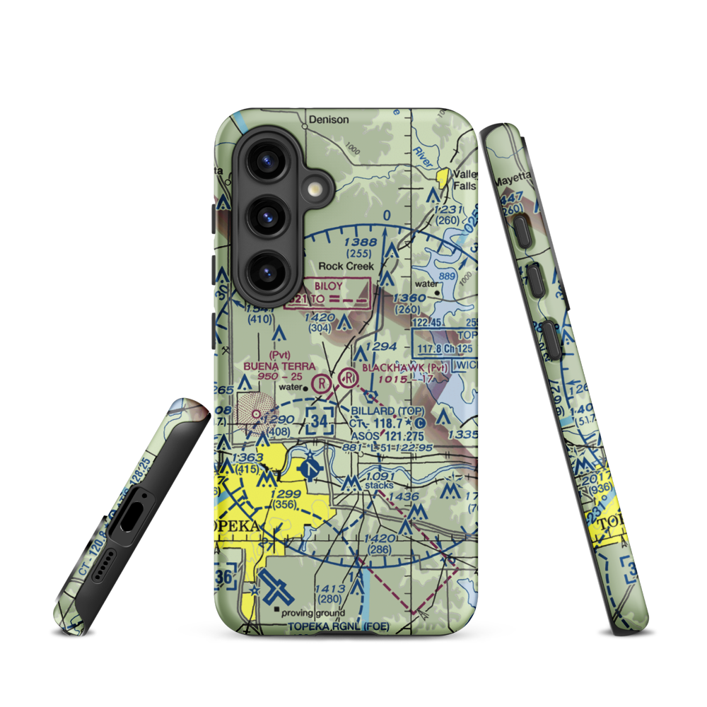 Blackhawk Airport (81KS) VFR Sectional Samsung Phone Case Samsung Galaxy S24 model shown