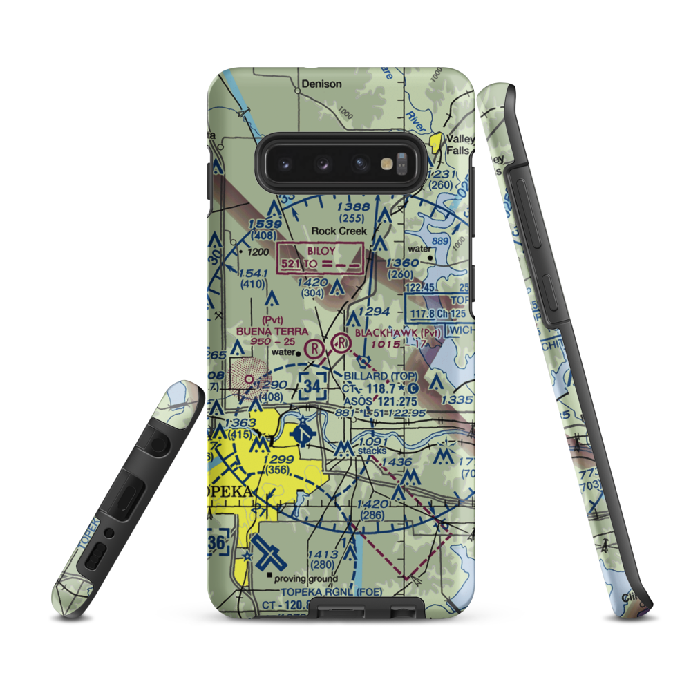 Blackhawk Airport (81KS) VFR Sectional Samsung Phone Case Samsung Galaxy S10 Plus model shown