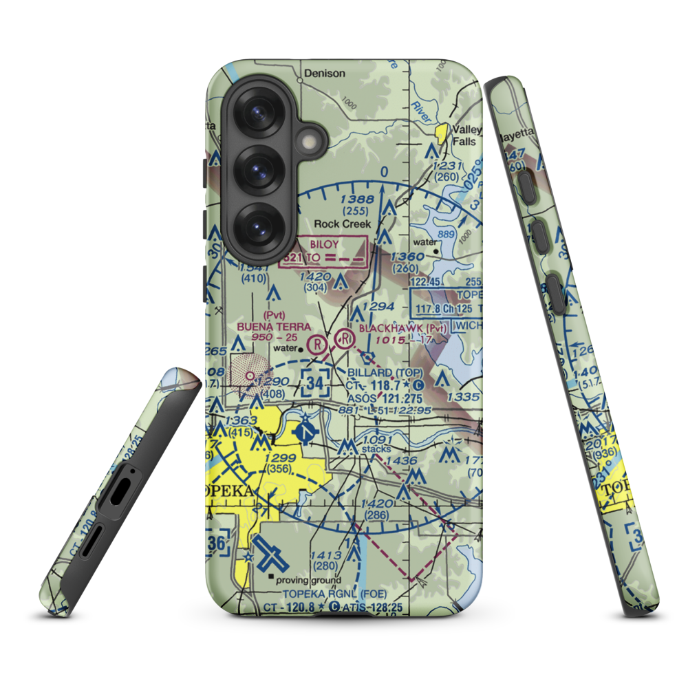 Blackhawk Airport (81KS) VFR Sectional Samsung Phone Case Samsung Galaxy S25 Plus model shown
