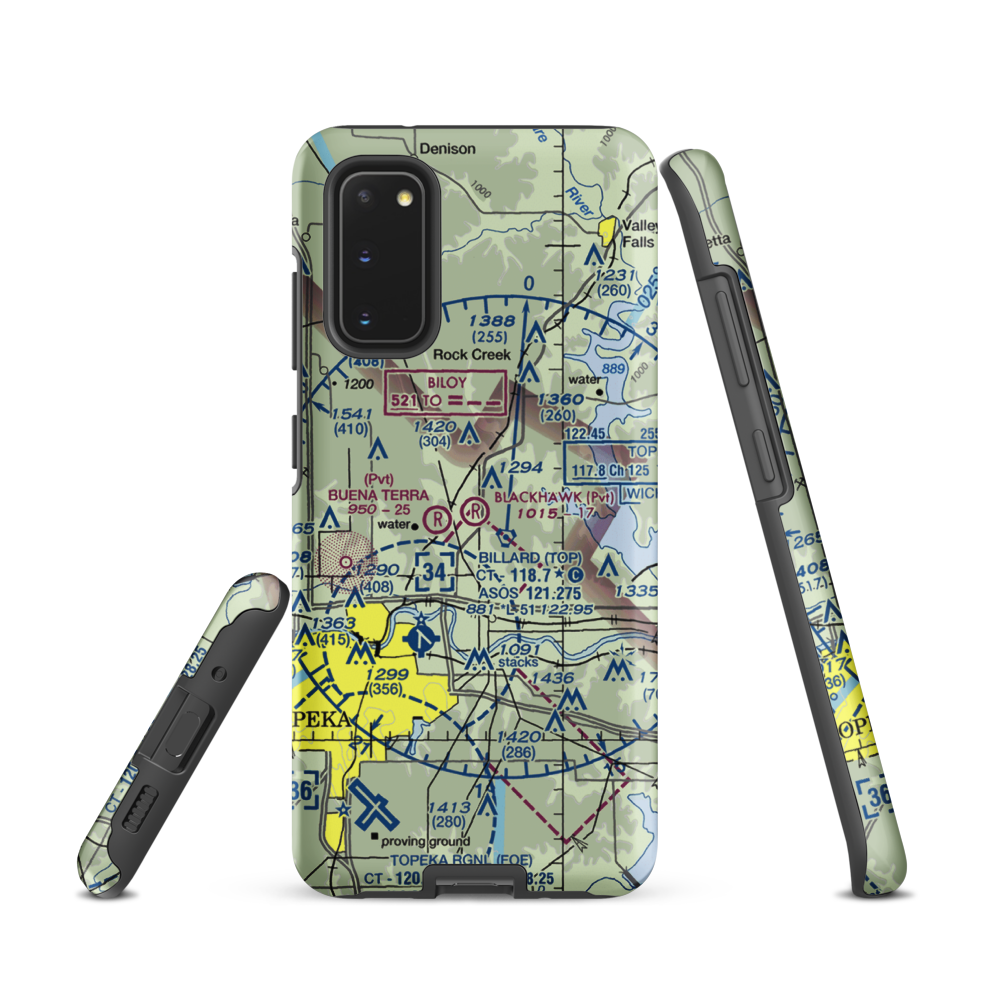 Blackhawk Airport (81KS) VFR Sectional Samsung Phone Case Samsung Galaxy S20 model shown