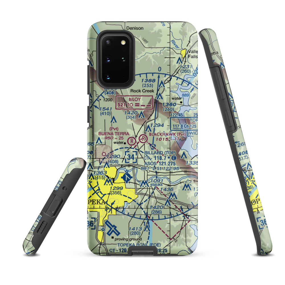 Blackhawk Airport (81KS) VFR Sectional Samsung Phone Case Samsung Galaxy S20 Plus model shown