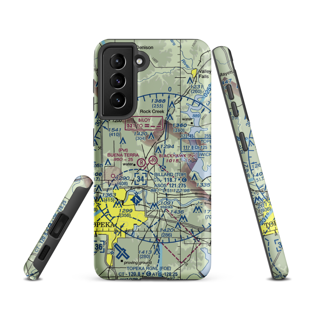 Blackhawk Airport (81KS) VFR Sectional Samsung Phone Case Samsung Galaxy S21 model shown