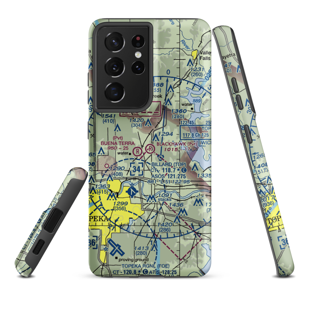 Blackhawk Airport (81KS) VFR Sectional Samsung Phone Case Samsung Galaxy S21 Ultra model shown