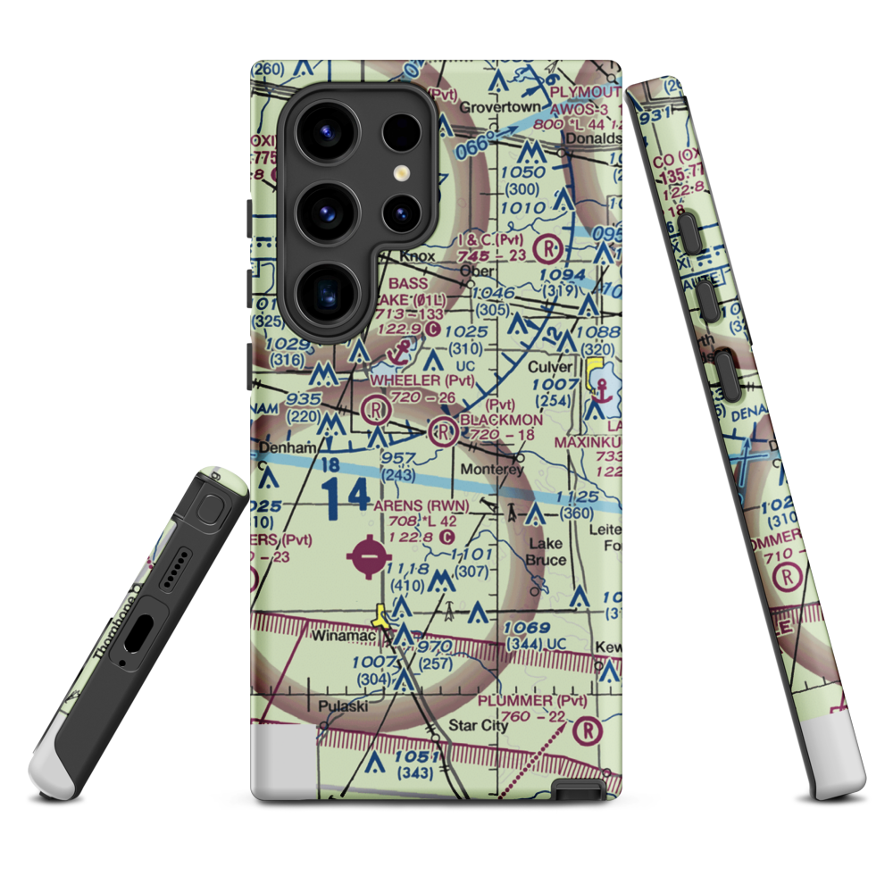 Blackmon Field (IN69) VFR Sectional Samsung Phone Case Samsung Galaxy S24 Ultra model shown