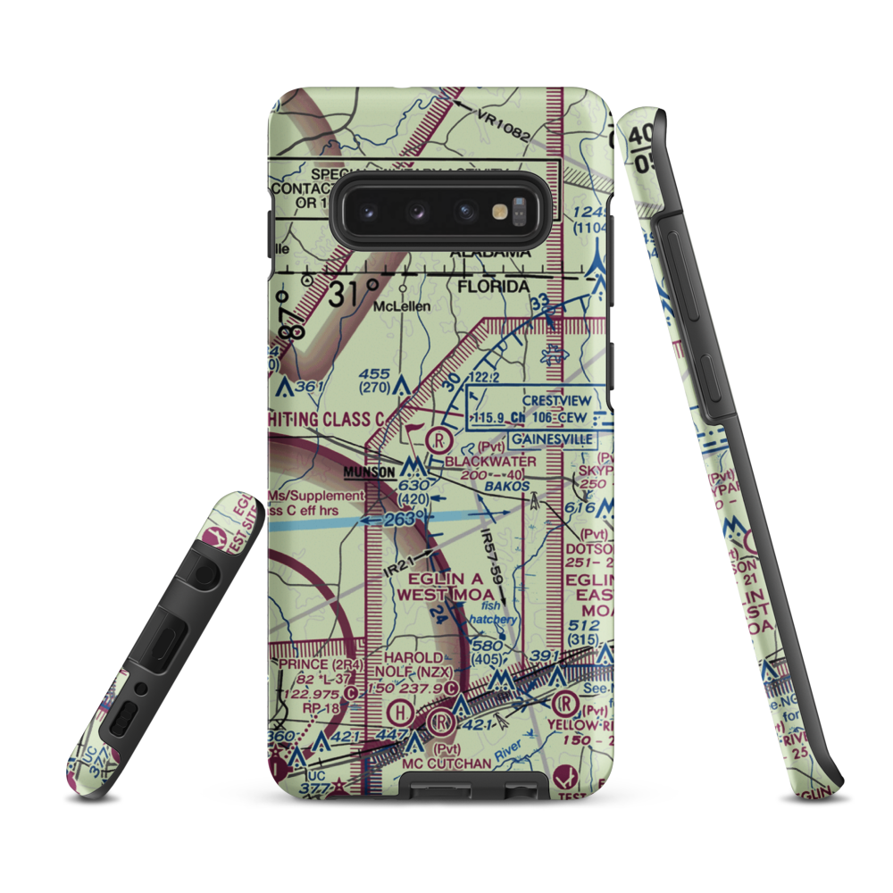 Blackwater Airfield (8FD3) VFR Sectional Samsung Phone Case Samsung Galaxy S10 Plus model shown