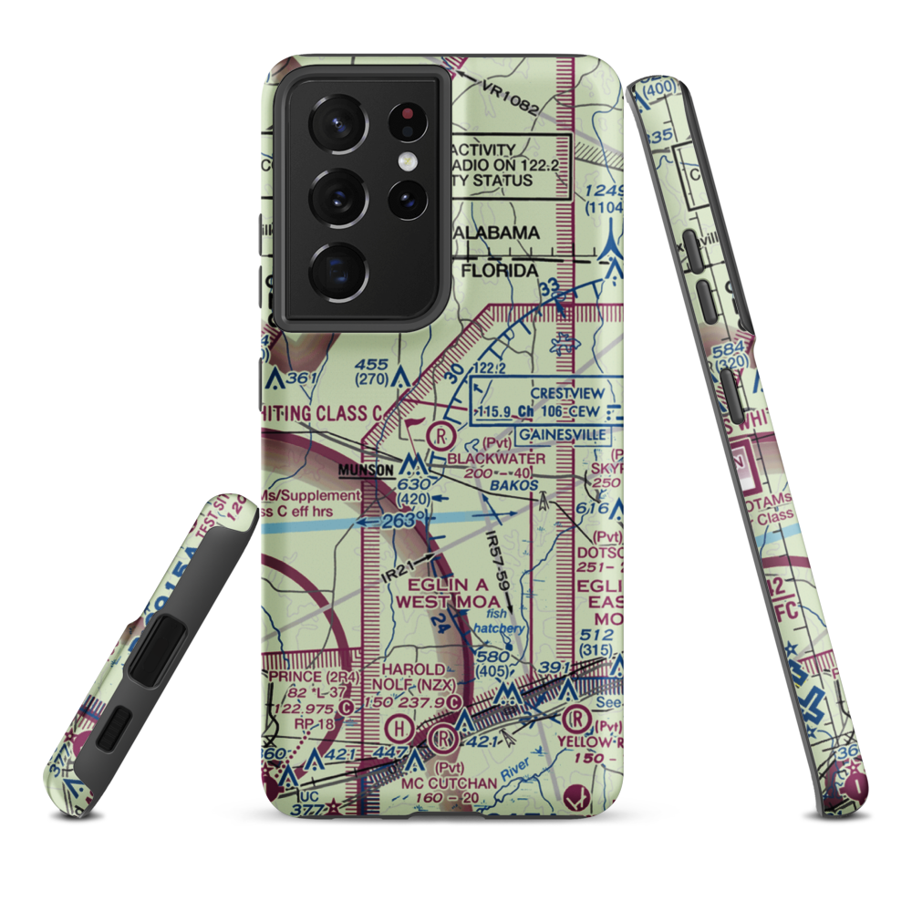 Blackwater Airfield (8FD3) VFR Sectional Samsung Phone Case Samsung Galaxy S21 Plus model shown