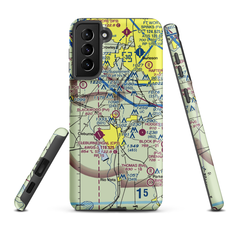 Blackwood Airpark (TX46) VFR Sectional Samsung Phone Case Samsung Galaxy S21 Plus model shown