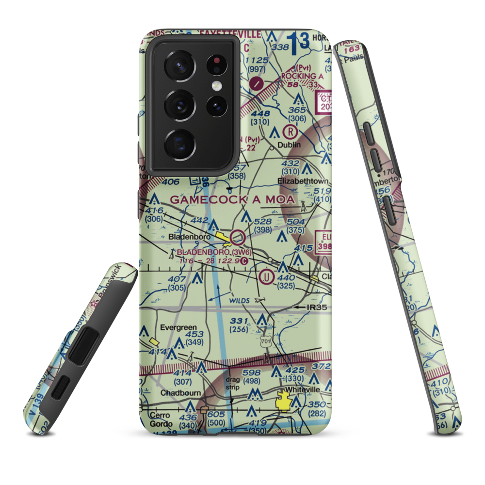 Bladenboro Airport (3W6) VFR Sectional Samsung Phone Case Samsung Galaxy S21 Ultra model shown