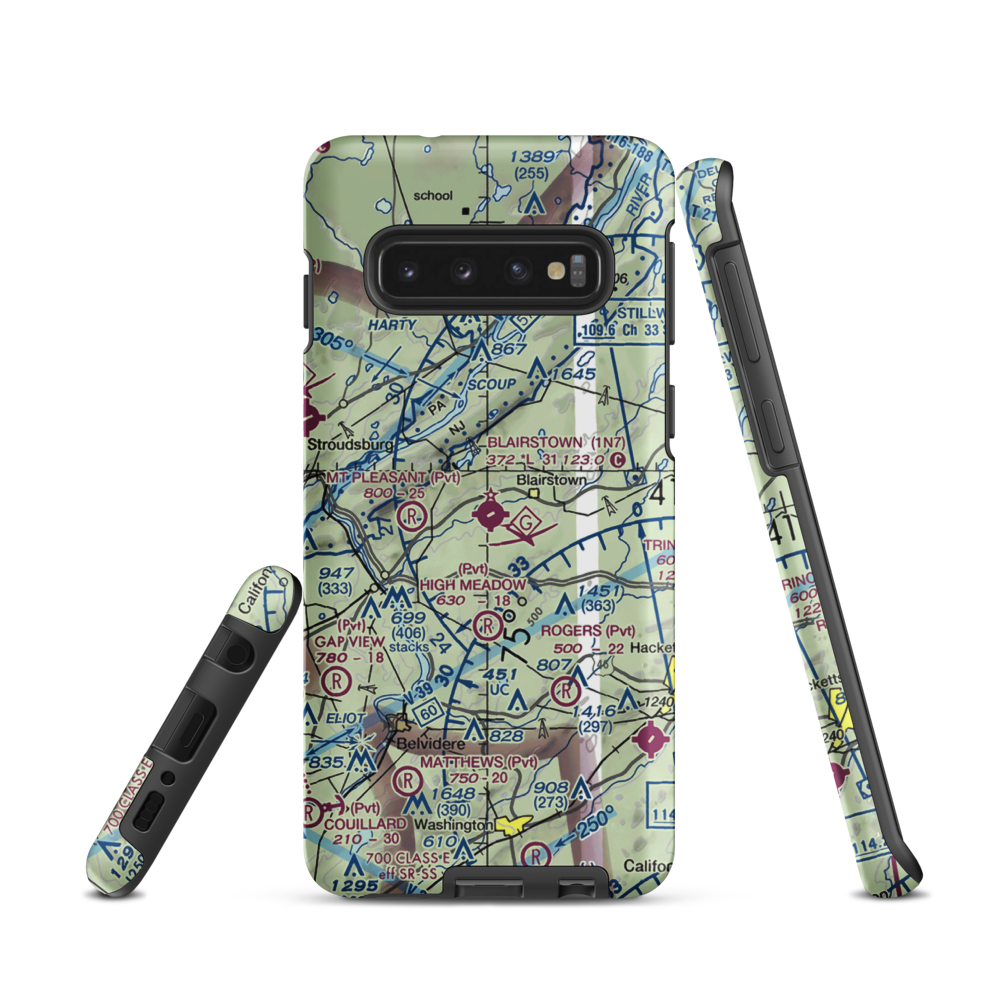 Blairstown Airport (1N7) VFR Sectional Samsung Phone Case Samsung Galaxy S10 model shown