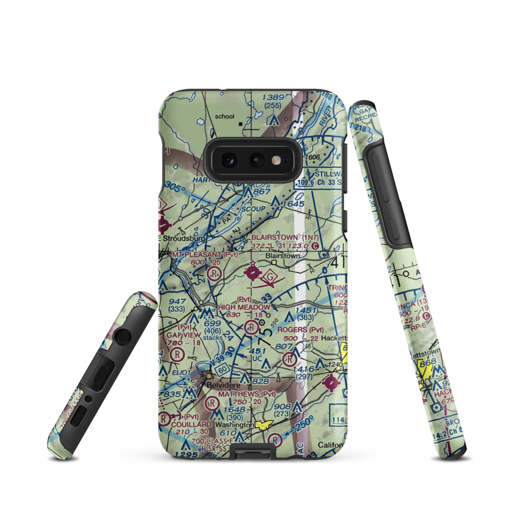 Blairstown Airport (1N7) VFR Sectional Samsung Phone Case Samsung Galaxy S10e model shown