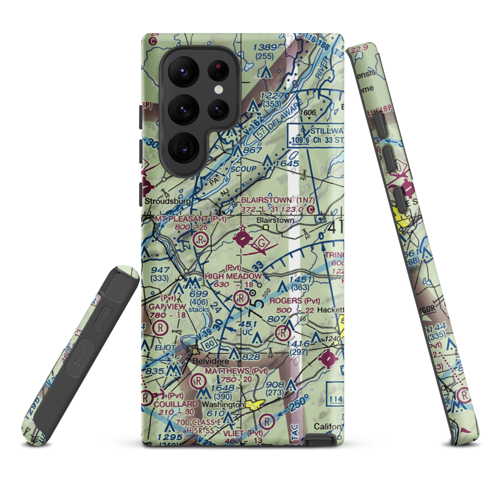 Blairstown Airport (1N7) VFR Sectional Samsung Phone Case Samsung Galaxy S22 Ultra model shown