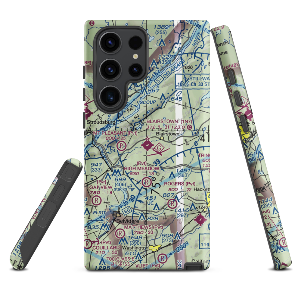Blairstown Airport (1N7) VFR Sectional Samsung Phone Case Samsung Galaxy S23 Ultra model shown