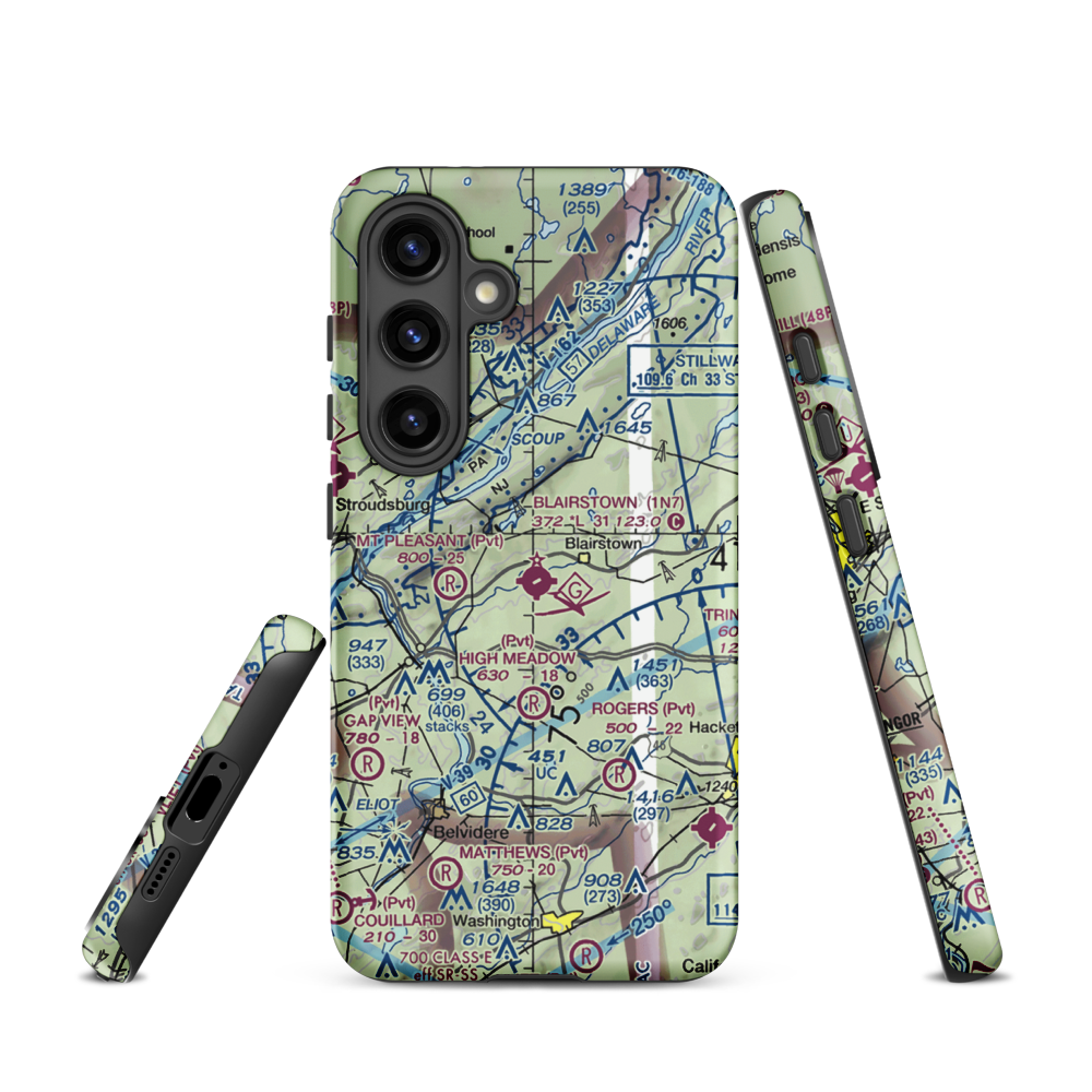 Blairstown Airport (1N7) VFR Sectional Samsung Phone Case Samsung Galaxy S24 model shown