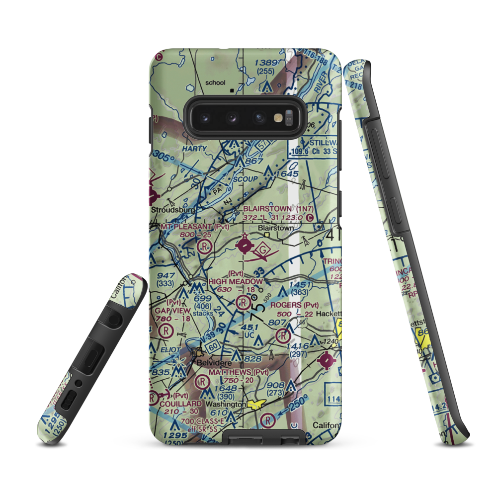 Blairstown Airport (1N7) VFR Sectional Samsung Phone Case Samsung Galaxy S10 Plus model shown
