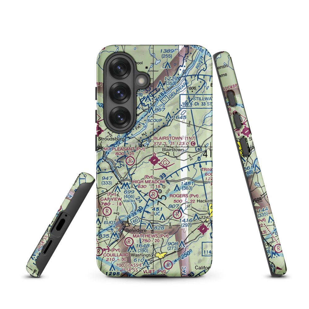 Blairstown Airport (1N7) VFR Sectional Samsung Phone Case Samsung Galaxy S25 model shown