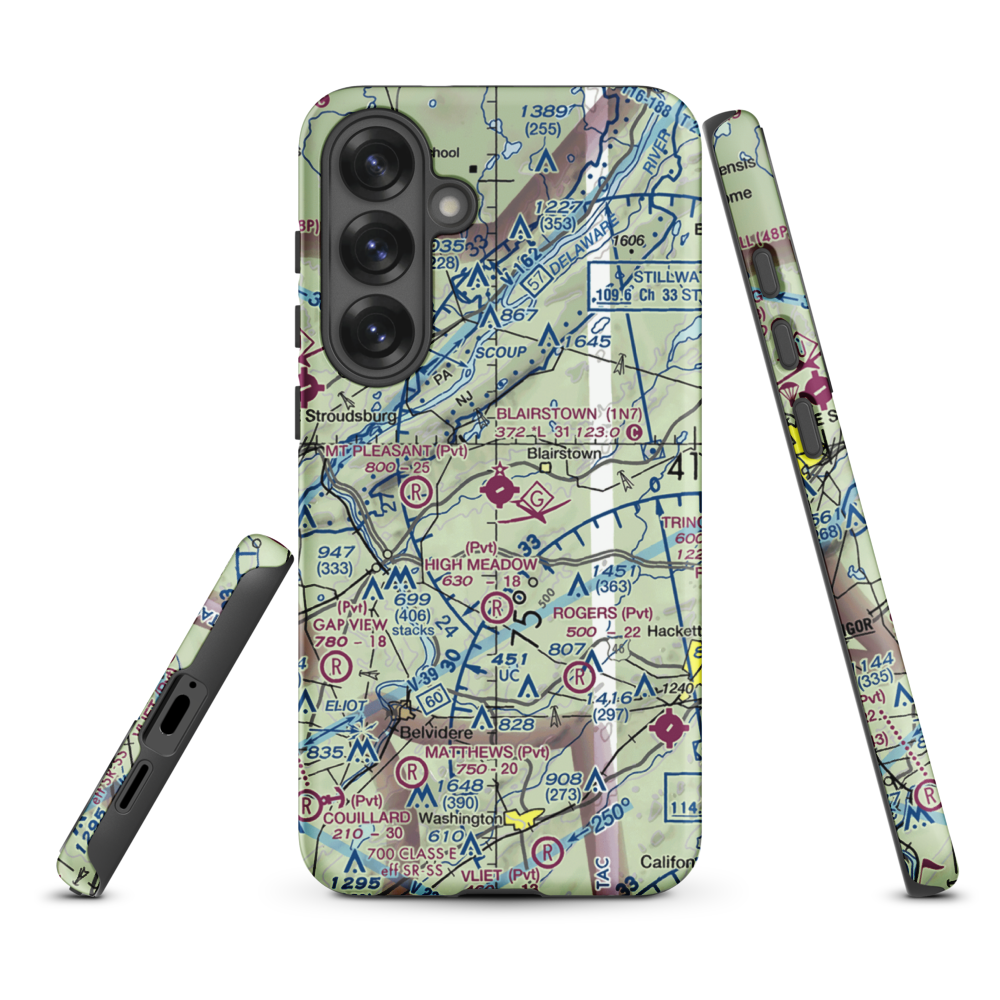 Blairstown Airport (1N7) VFR Sectional Samsung Phone Case Samsung Galaxy S25 Plus model shown