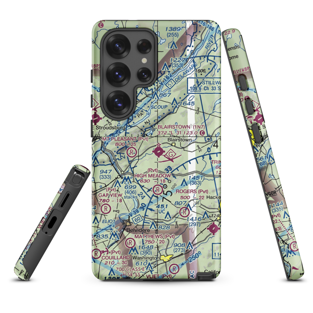 Blairstown Airport (1N7) VFR Sectional Samsung Phone Case Samsung Galaxy S25 Ultra model shown