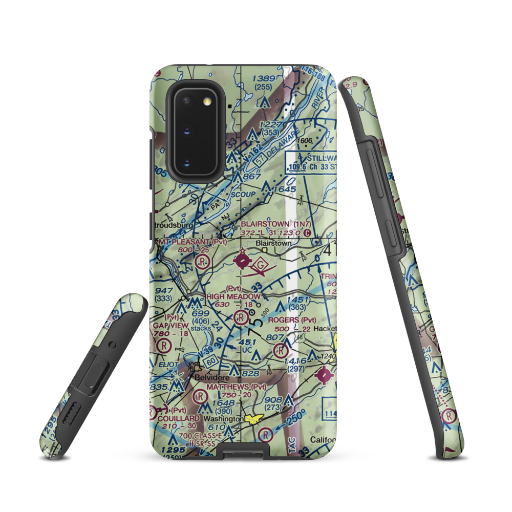 Blairstown Airport (1N7) VFR Sectional Samsung Phone Case Samsung Galaxy S20 model shown