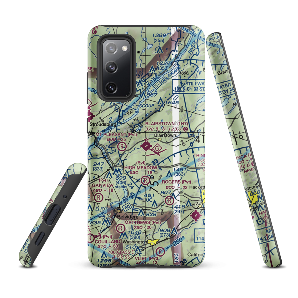 Blairstown Airport (1N7) VFR Sectional Samsung Phone Case Samsung Galaxy S20 FE model shown