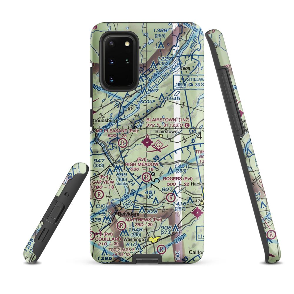 Blairstown Airport (1N7) VFR Sectional Samsung Phone Case Samsung Galaxy S20 Plus model shown