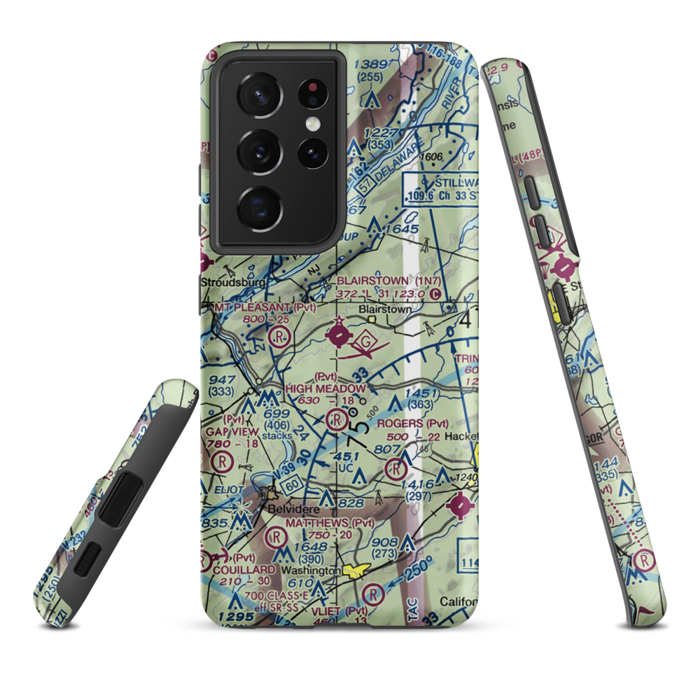 Blairstown Airport (1N7) VFR Sectional Samsung Phone Case Samsung Galaxy S21 Ultra model shown