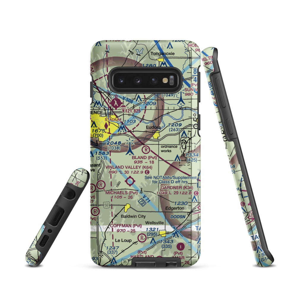 Bland Airport (52KS) VFR Sectional Samsung Phone Case Samsung Galaxy S10 model shown