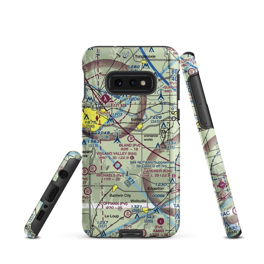 Bland Airport (52KS) VFR Sectional Samsung Phone Case Samsung Galaxy S10 Plus model shown