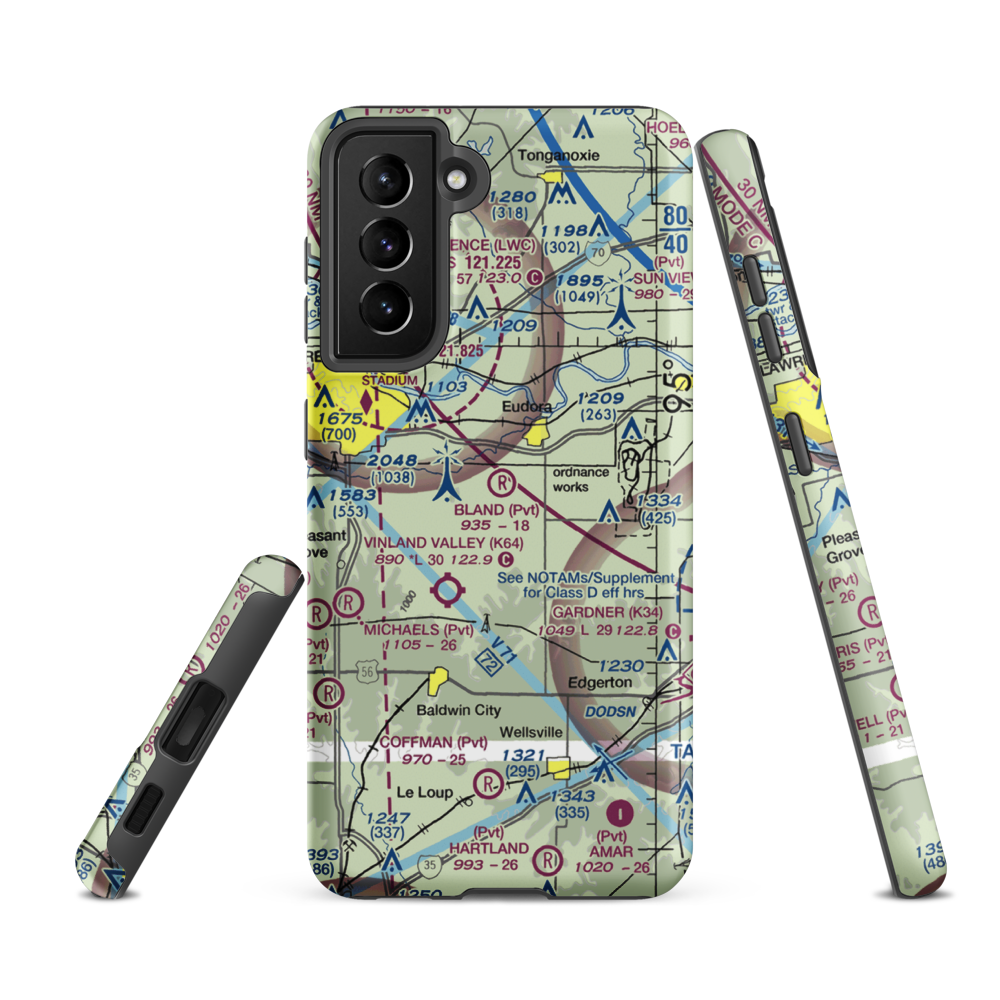 Bland Airport (52KS) VFR Sectional Samsung Phone Case Samsung Galaxy S21 FE model shown