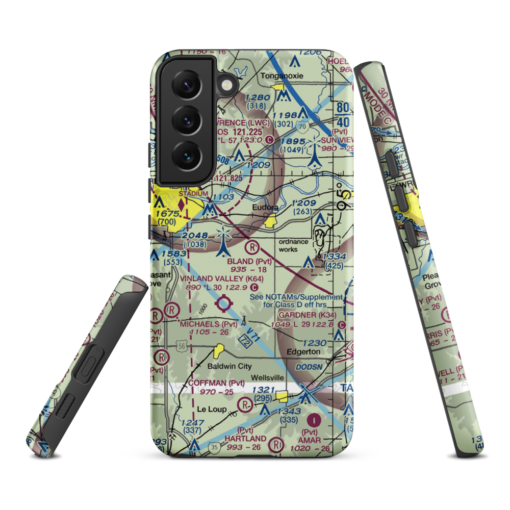 Bland Airport (52KS) VFR Sectional Samsung Phone Case Samsung Galaxy S22 Plus model shown