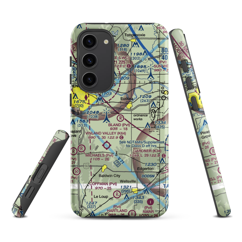 Bland Airport (52KS) VFR Sectional Samsung Phone Case Samsung Galaxy S23 Plus model shown