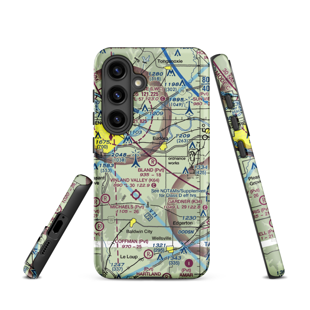 Bland Airport (52KS) VFR Sectional Samsung Phone Case Samsung Galaxy S24 model shown