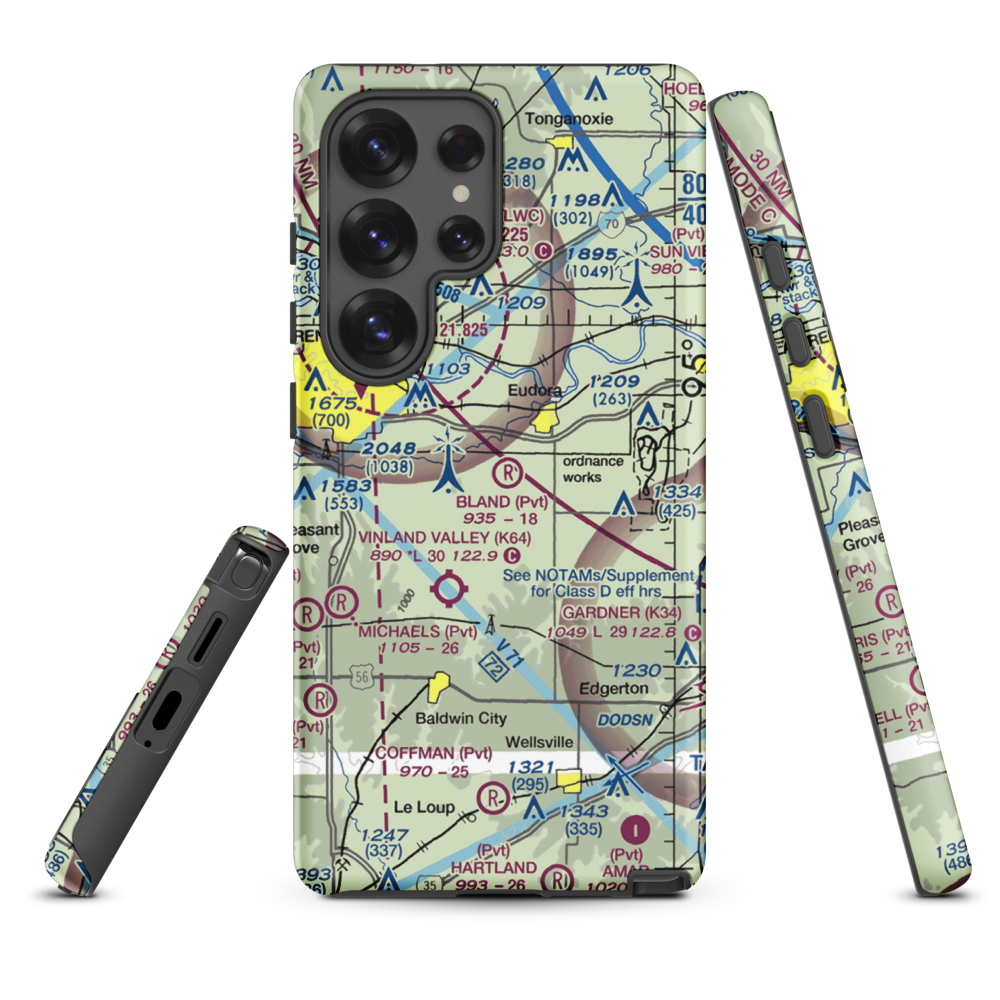 Bland Airport (52KS) VFR Sectional Samsung Phone Case Samsung Galaxy S25 Ultra model shown