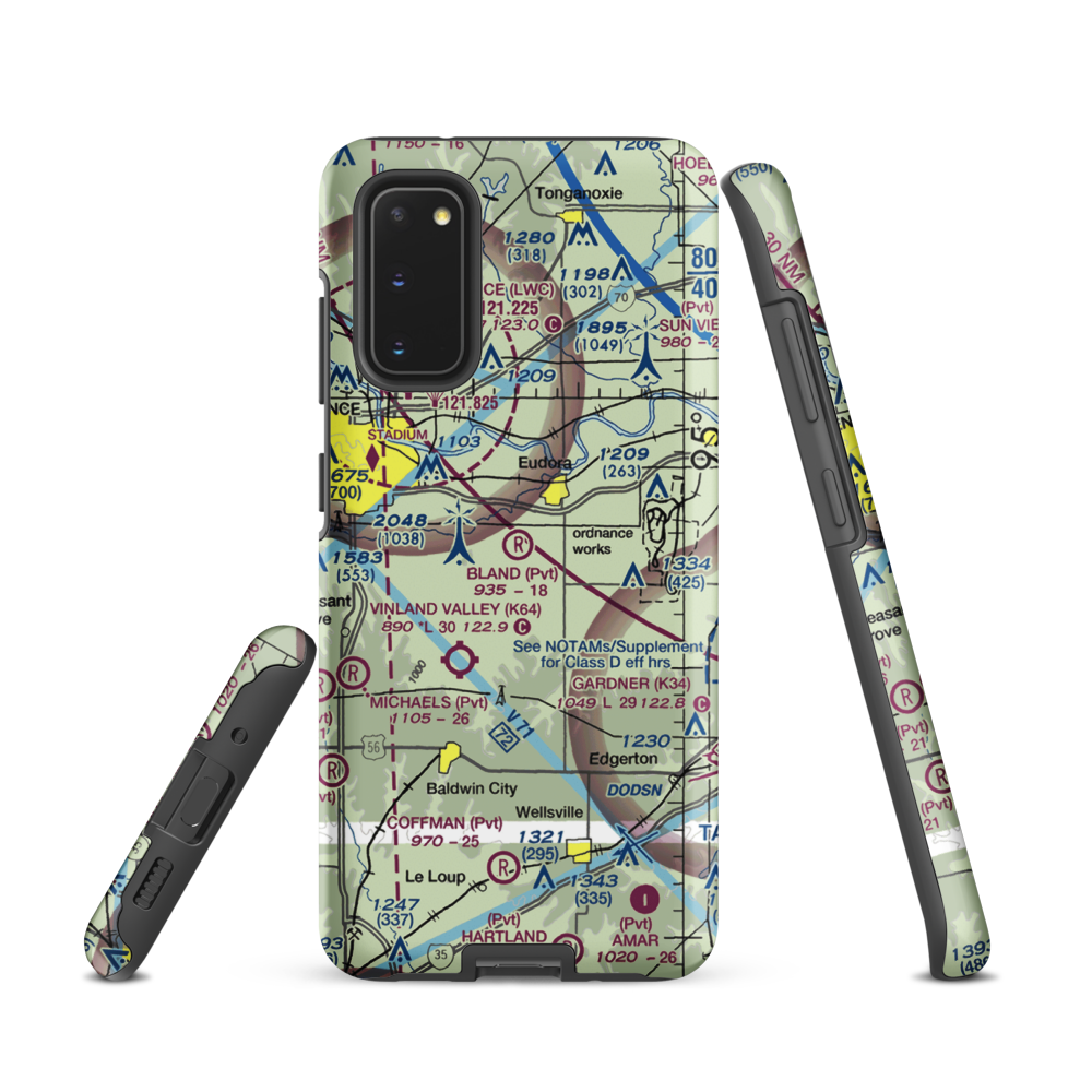 Bland Airport (52KS) VFR Sectional Samsung Phone Case Samsung Galaxy S20 model shown