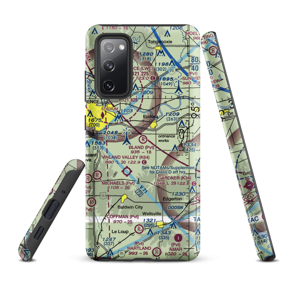 Bland Airport (52KS) VFR Sectional Samsung Phone Case Samsung Galaxy S20 FE model shown