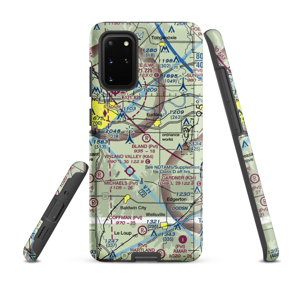 Bland Airport (52KS) VFR Sectional Samsung Phone Case Samsung Galaxy S20 Plus model shown